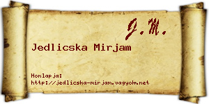 Jedlicska Mirjam névjegykártya